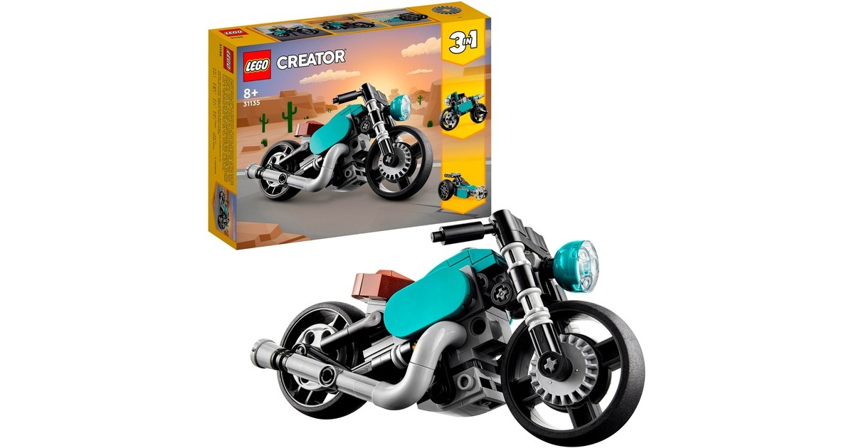 LEGO 31135 Creator 3-in-1 Oldtimer Motorrad, Konstruktionsspielzeug