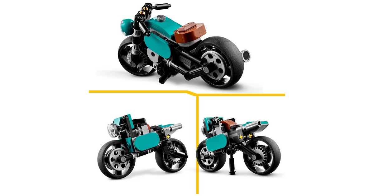 LEGO 31135 Creator 3-in-1 Oldtimer Motorrad, Konstruktionsspielzeug