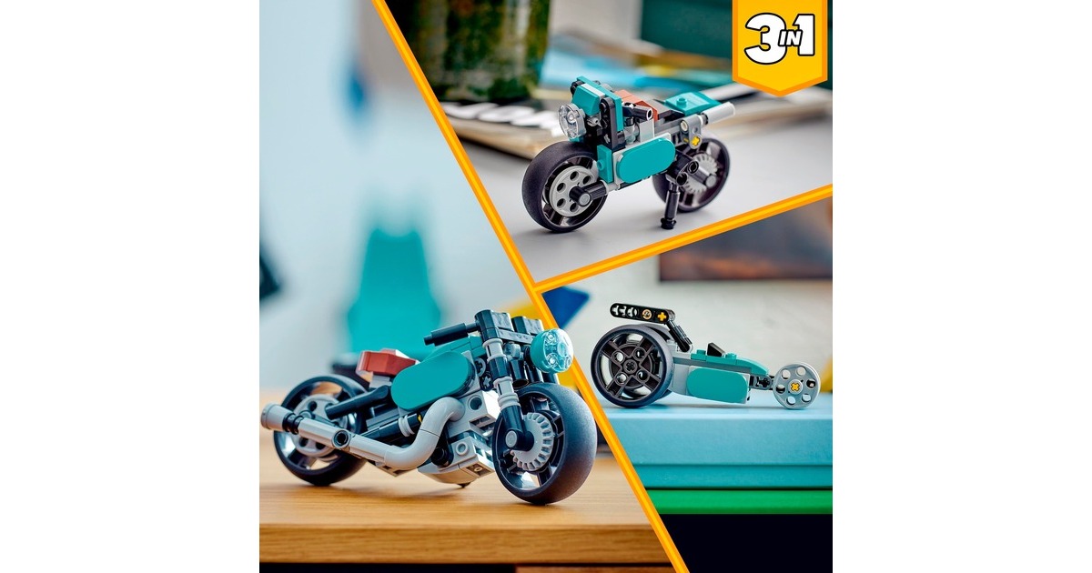 LEGO 31135 Creator 3-in-1 Oldtimer Motorrad, Konstruktionsspielzeug