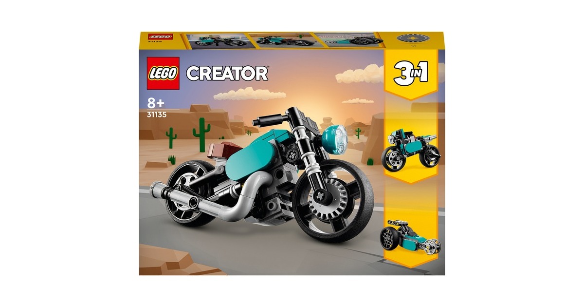 LEGO 31135 Creator 3-in-1 Oldtimer Motorrad, Konstruktionsspielzeug