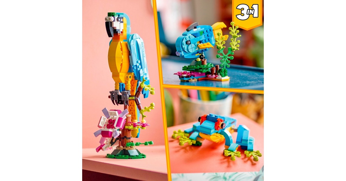 LEGO 31136 Creator 3-in-1 Exotischer Papagei, Konstruktionsspielzeug