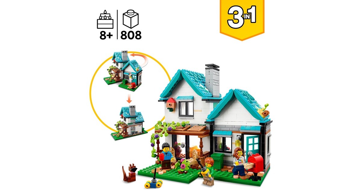 LEGO 31139 Creator 3-in-1 Gemütliches Haus, Konstruktionsspielzeug