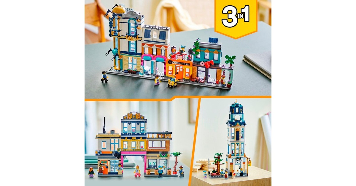LEGO 31141 Creator 3-in-1 Hauptstraße, Konstruktionsspielzeug