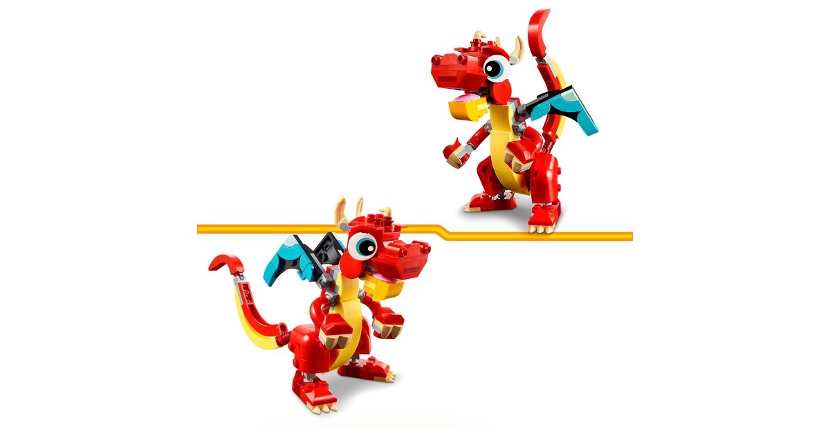 LEGO 31145 Creator 3-in-1 Roter Drache, Konstruktionsspielzeug