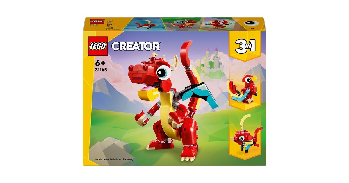 LEGO 31145 Creator 3-in-1 Roter Drache, Konstruktionsspielzeug