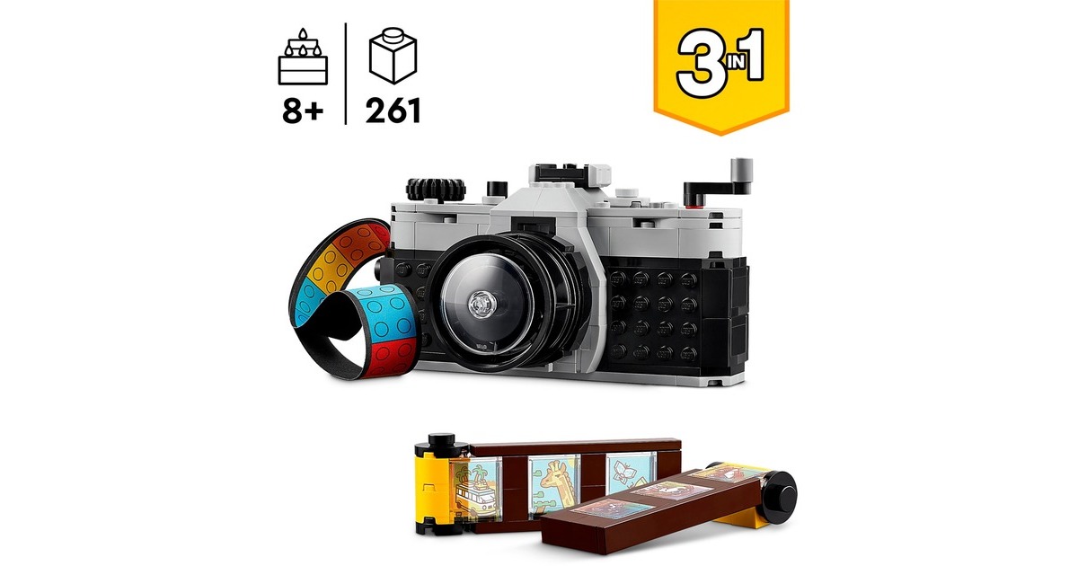 LEGO 31147 Creator 3-in-1 Retro Kamera, Konstruktionsspielzeug