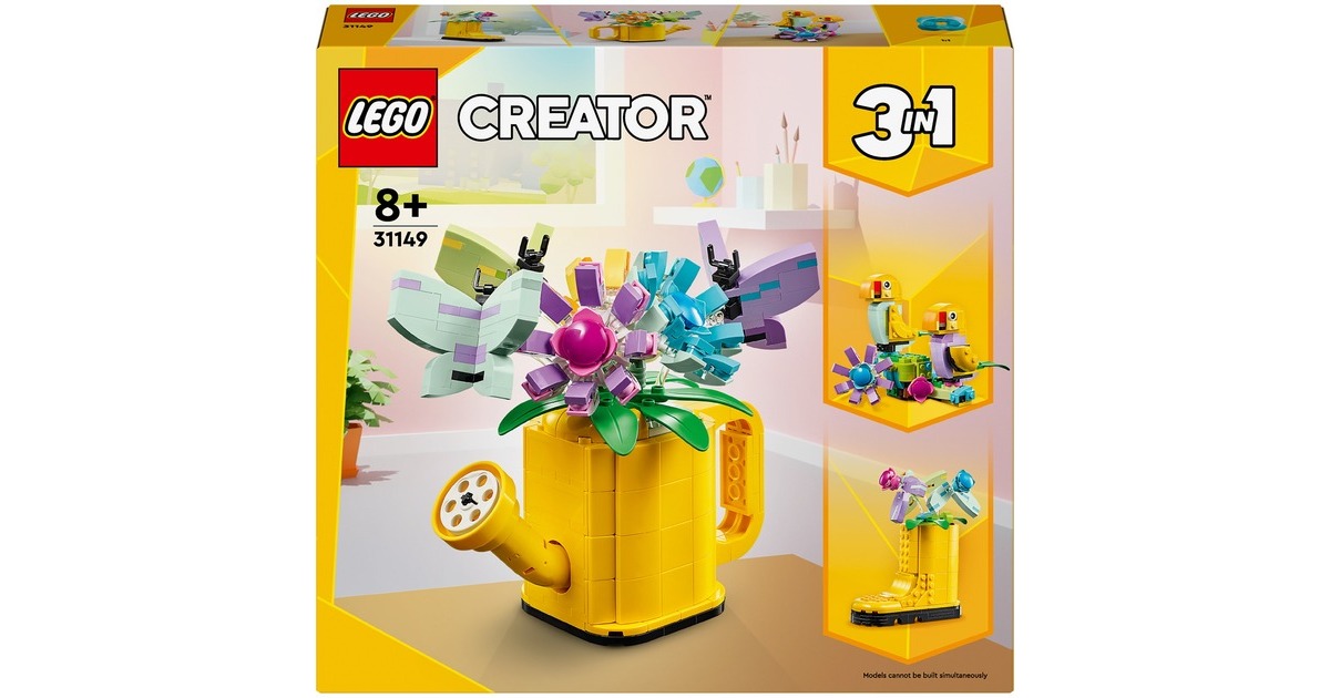 LEGO 31149 Creator 3-in-1 Gießkanne mit Blumen, Konstruktionsspielzeug
