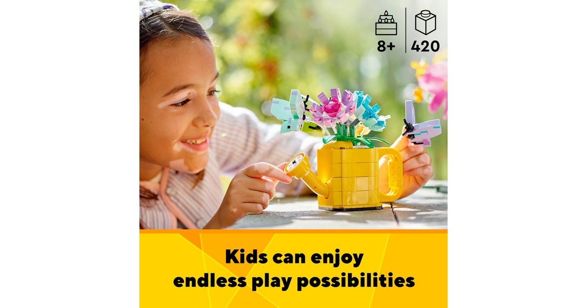 LEGO 31149 Creator 3-in-1 Gießkanne mit Blumen, Konstruktionsspielzeug