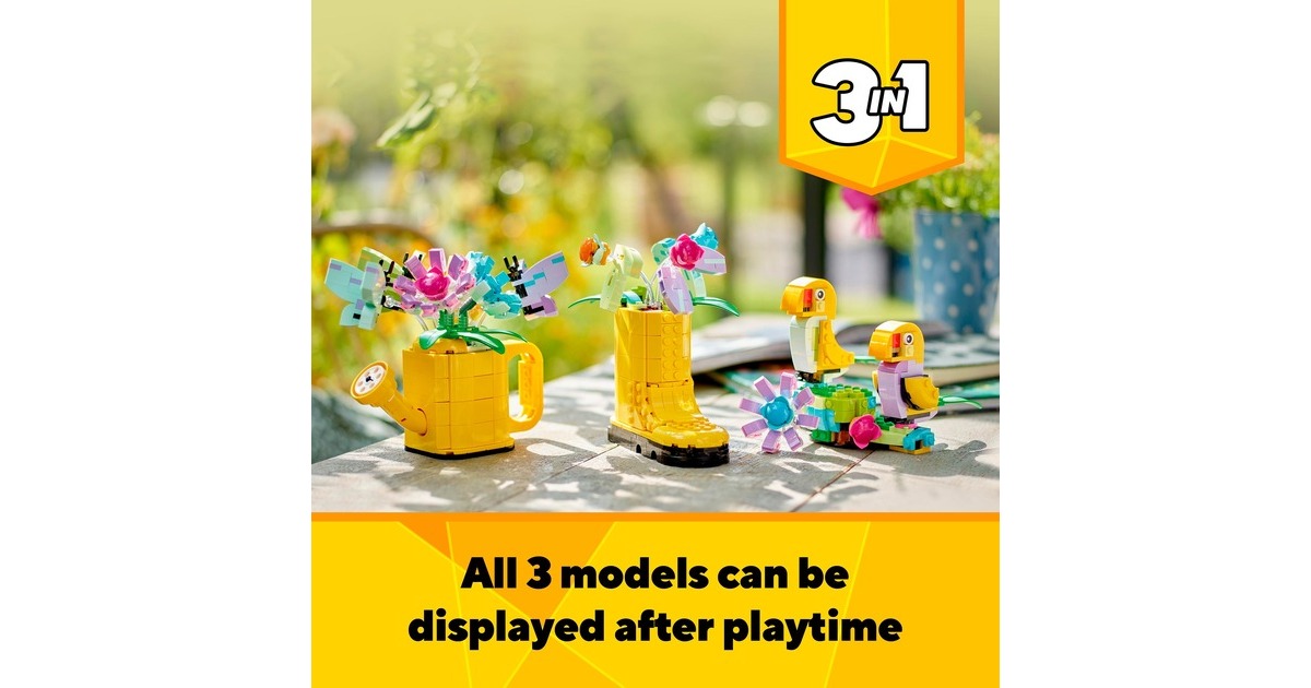 LEGO 31149 Creator 3-in-1 Gießkanne mit Blumen, Konstruktionsspielzeug