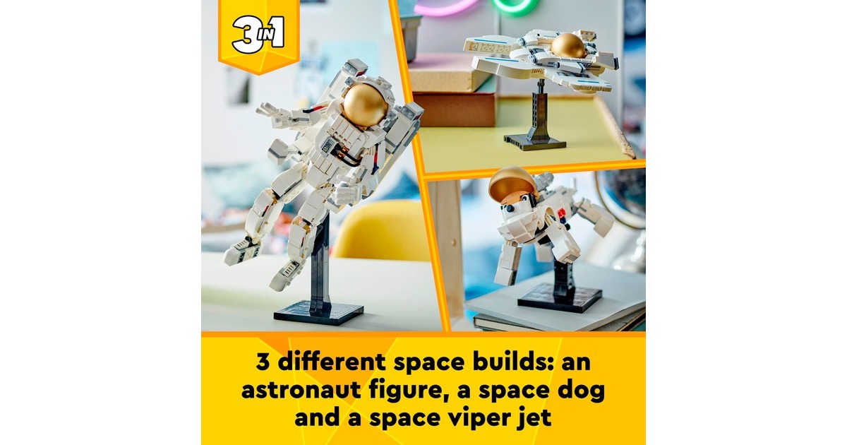 LEGO 31152 Creator 3-in-1 Astronaut im Weltraum, Konstruktionsspielzeug