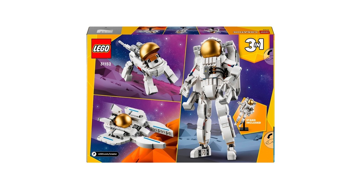 LEGO 31152 Creator 3-in-1 Astronaut im Weltraum, Konstruktionsspielzeug