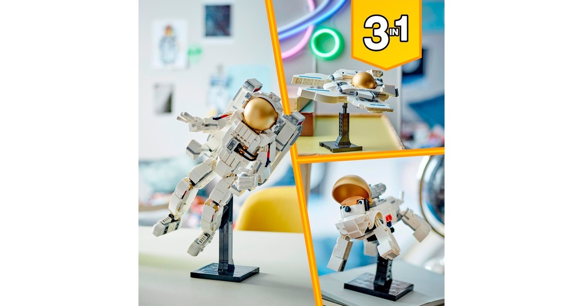LEGO 31152 Creator 3-in-1 Astronaut im Weltraum, Konstruktionsspielzeug