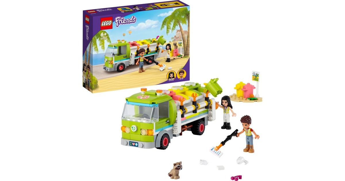 LEGO 41712 Friends Recycling-Auto, Konstruktionsspielzeug(Spielzeug-Müllwagen mit Emma und River Friends Mini-Figuren)