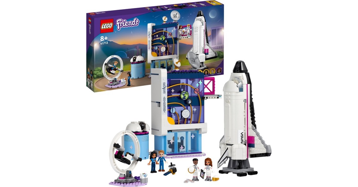 LEGO 41713 Friends Olivias Raumfahrt-Akademie, Konstruktionsspielzeug(Mit Raumschiff Space Shuttle und Astronauten-Figuren)