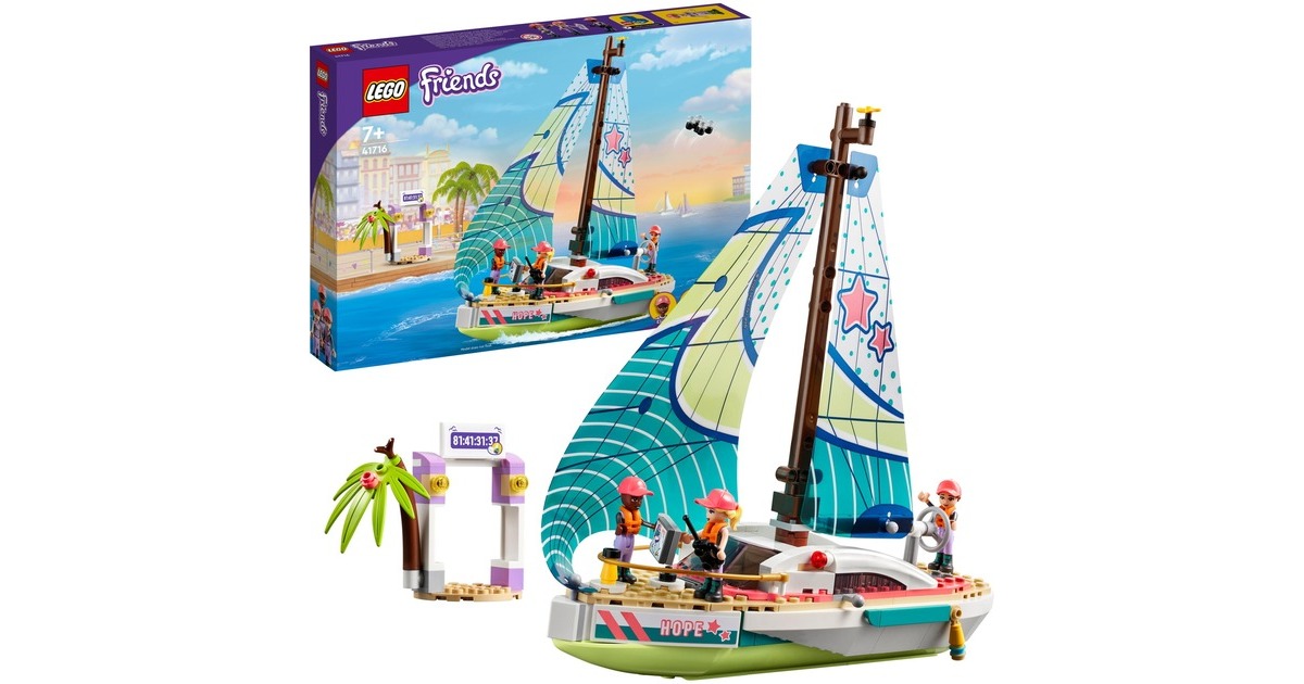 LEGO 41716 Friends Stephanies Segelabenteuer, Konstruktionsspielzeug(Spielzeug-Segelboot mit 3 Mini-Figuren)