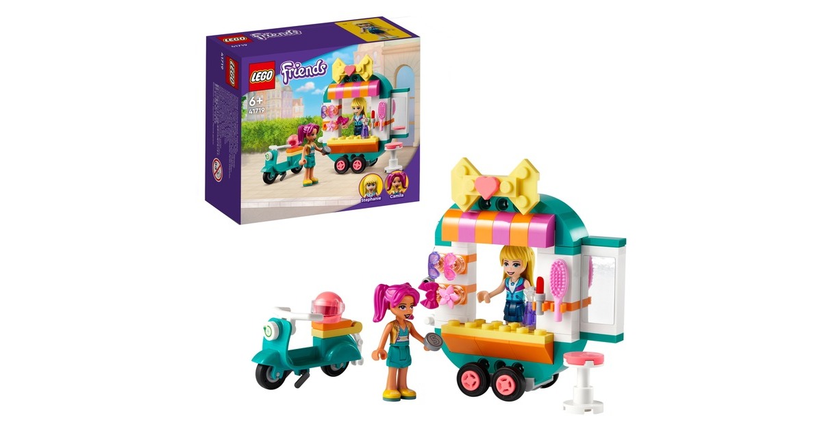 LEGO 41719 Friends Mobile Modeboutique, Konstruktionsspielzeug(Mit Friseursalon und Mini-Figuren Stephanie & Camila)