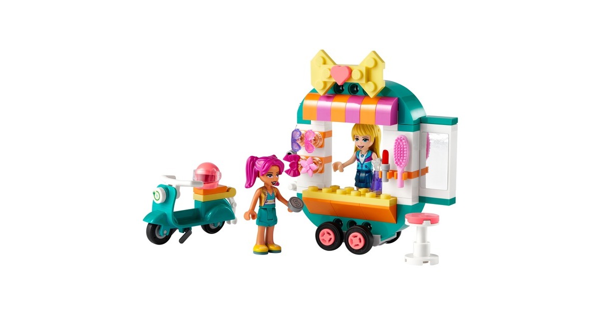 LEGO 41719 Friends Mobile Modeboutique, Konstruktionsspielzeug(Mit Friseursalon und Mini-Figuren Stephanie & Camila)