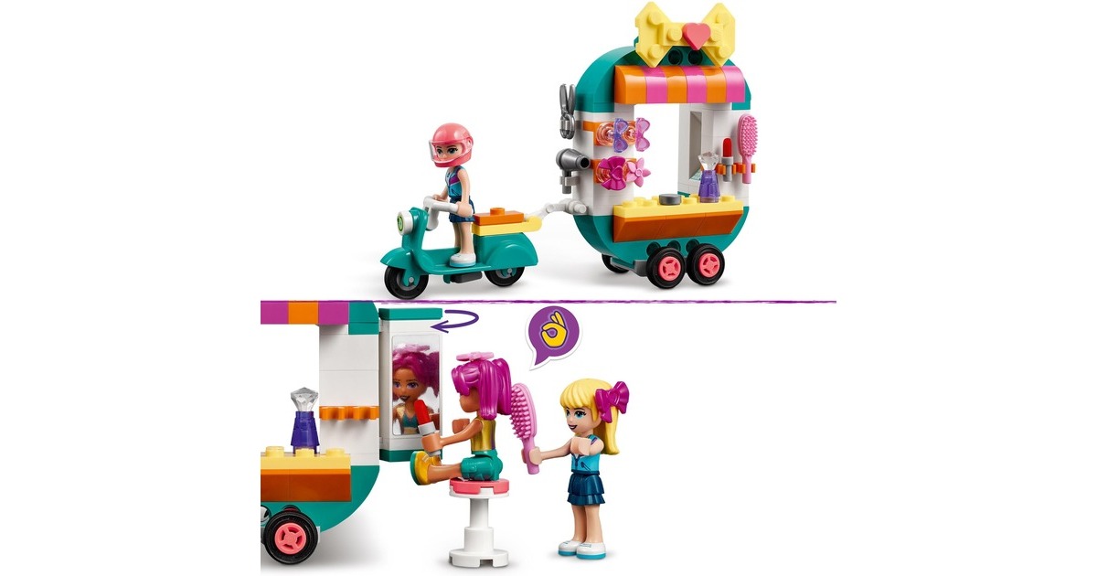 LEGO 41719 Friends Mobile Modeboutique, Konstruktionsspielzeug(Mit Friseursalon und Mini-Figuren Stephanie & Camila)