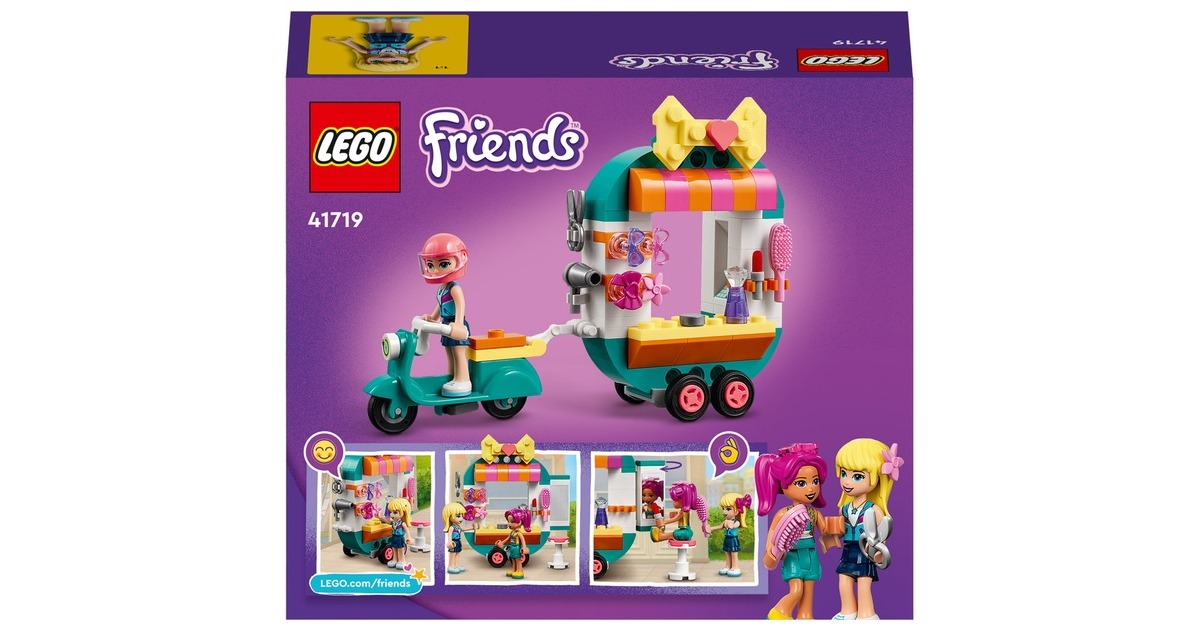 LEGO 41719 Friends Mobile Modeboutique, Konstruktionsspielzeug(Mit Friseursalon und Mini-Figuren Stephanie & Camila)
