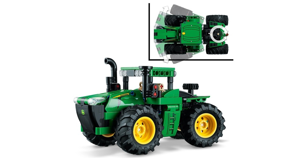 LEGO 42136 Technic John Deere 9620R 4WD Traktor, Konstruktionsspielzeug(Mit Anhänger)