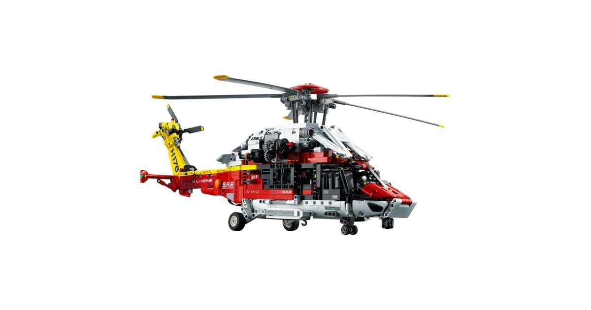 LEGO 42145 Technic Airbus H175 Rettungshubschrauber, Konstruktionsspielzeug(Modellbausatz für Kinder, drehbare Rotoren und motorisierte Funktionen)