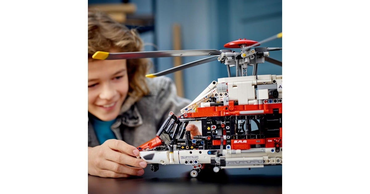 LEGO 42145 Technic Airbus H175 Rettungshubschrauber, Konstruktionsspielzeug(Modellbausatz für Kinder, drehbare Rotoren und motorisierte Funktionen)