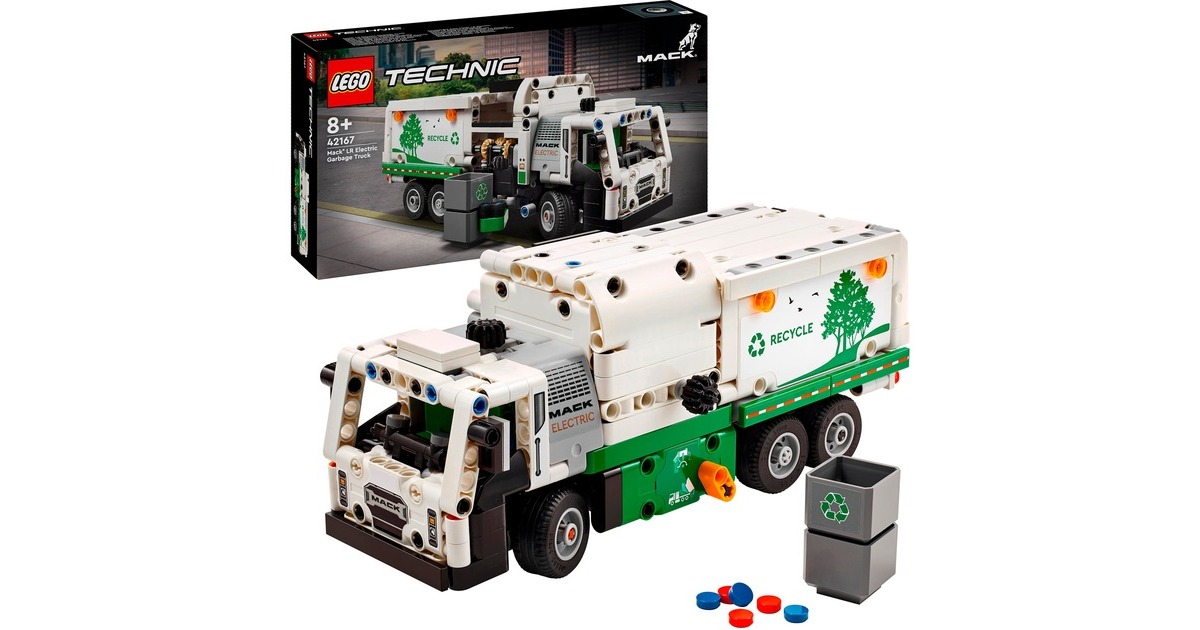 LEGO 42167 Technic Mack LR Electric Müllwagen, Konstruktionsspielzeug