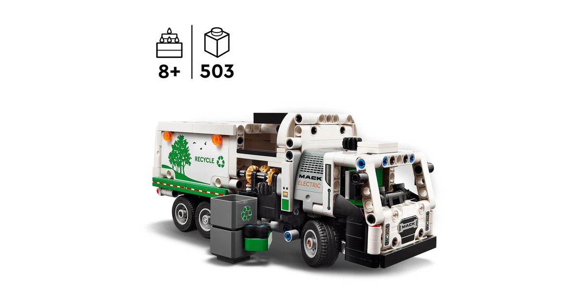 LEGO 42167 Technic Mack LR Electric Müllwagen, Konstruktionsspielzeug