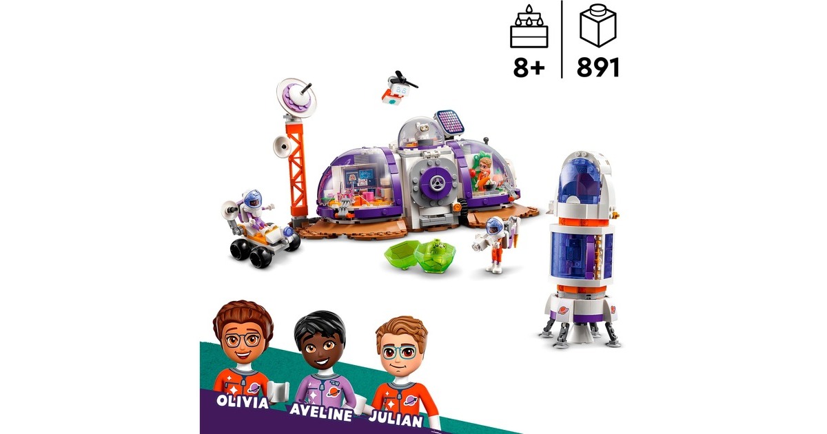 LEGO 42605 Friends Mars-Raumbasis mit Rakete, Konstruktionsspielzeug