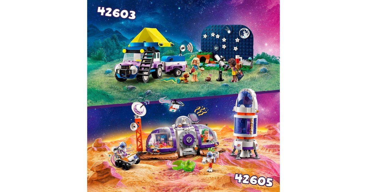 LEGO 42605 Friends Mars-Raumbasis mit Rakete, Konstruktionsspielzeug
