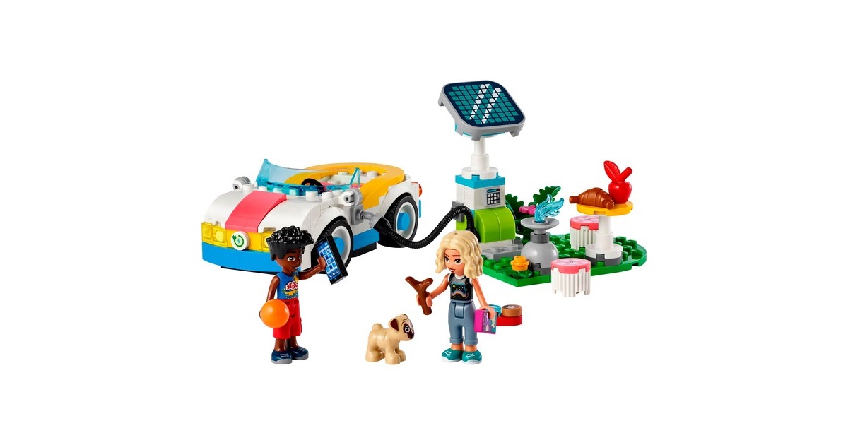 LEGO 42609 Friends E-Auto mit Ladestation, Konstruktionsspielzeug