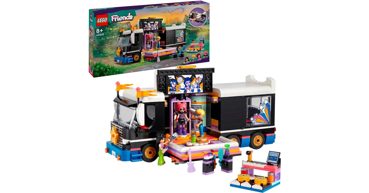 LEGO 42619 Friends Popstar-Tourbus, Konstruktionsspielzeug