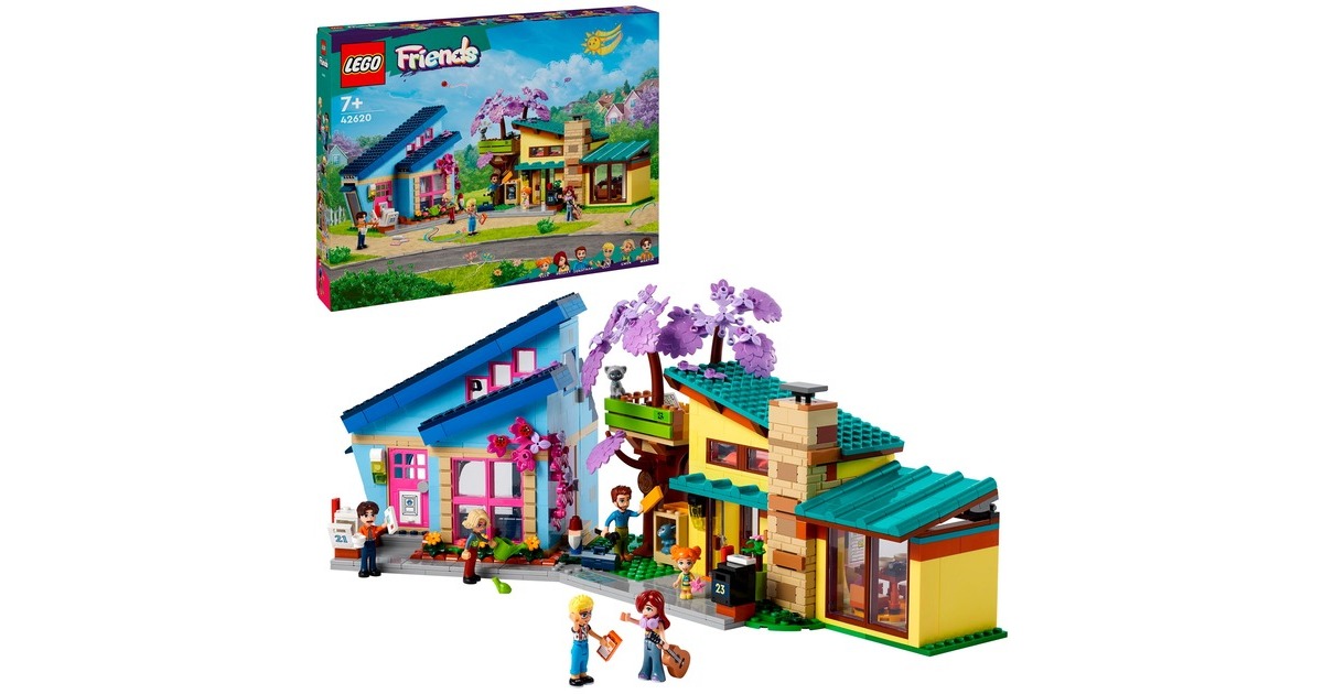 LEGO 42620 Friends Ollys und Paisleys Familien Haus, Konstruktionsspielzeug