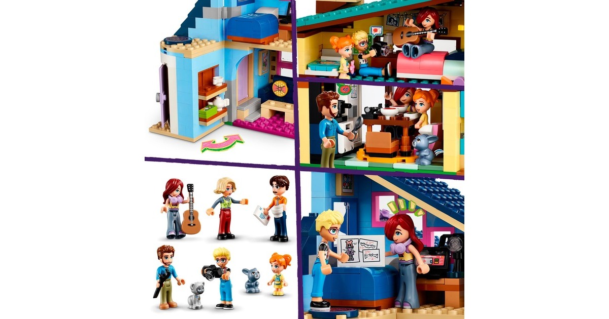 LEGO 42620 Friends Ollys und Paisleys Familien Haus, Konstruktionsspielzeug