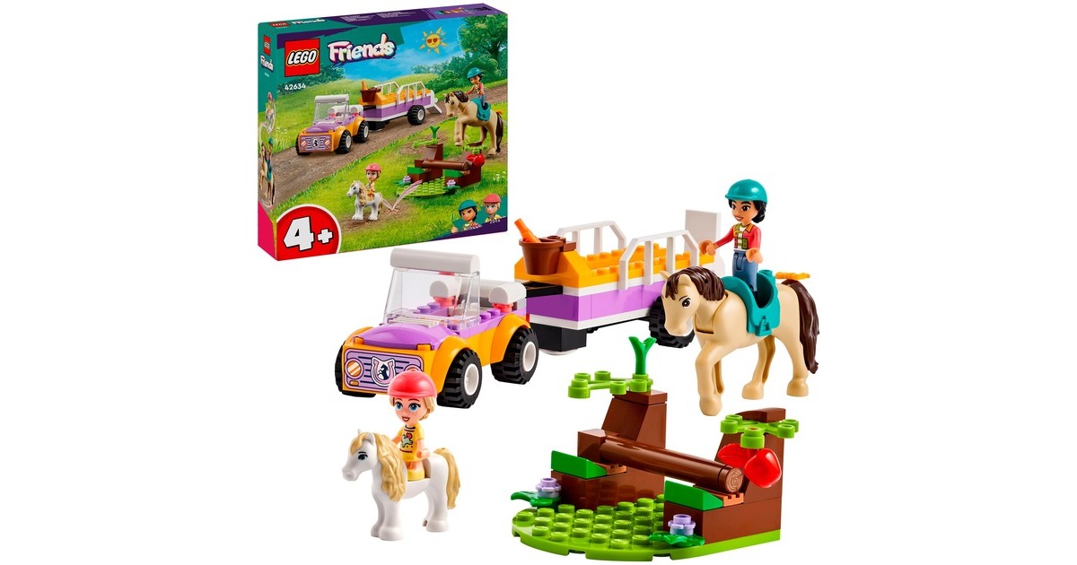 LEGO 42634 Friends Pferde- und Pony-Anhänger, Konstruktionsspielzeug