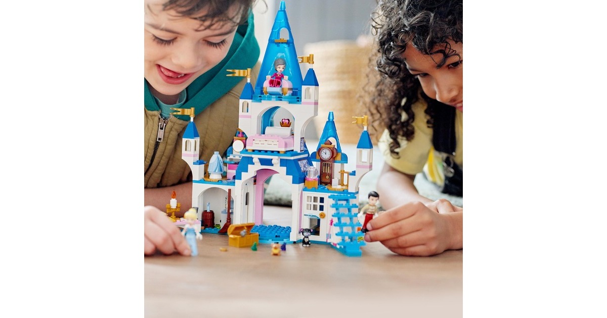 LEGO 43206 Disney Princess Cinderellas Schloss, Konstruktionsspielzeug(Mit 3 Mini-Puppen inkl. Prinzessin Cinderella)