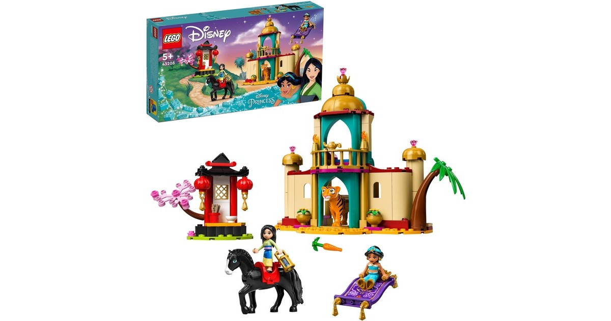 LEGO 43208 Disney Princess Jasmins und Mulans Abenteuer, Konstruktionsspielzeug