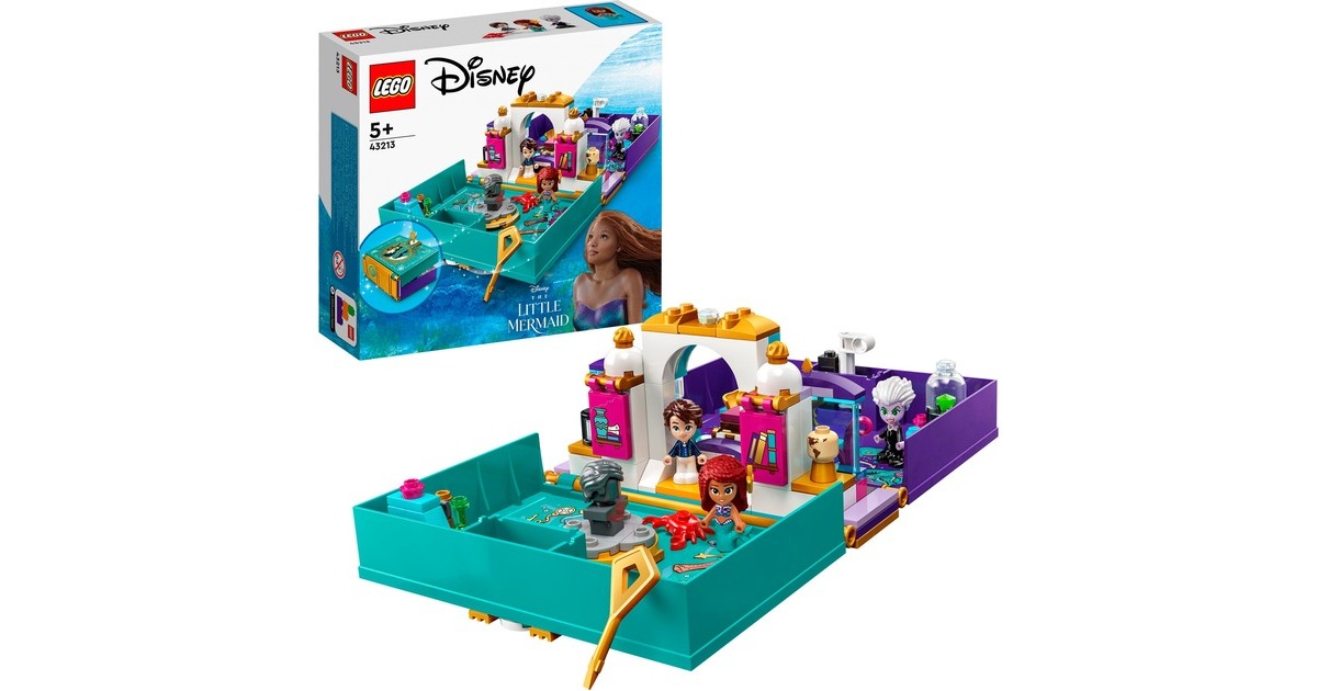 LEGO 43213 Disney Princess Die kleine Meerjungfrau Märchenbuch, Konstruktionsspielzeug