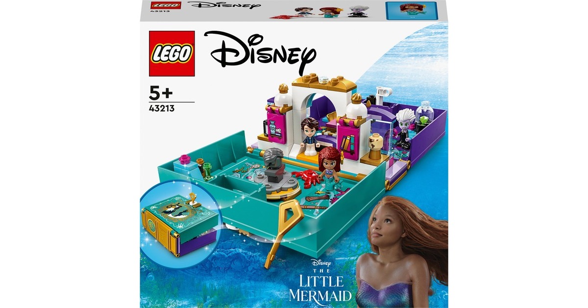 LEGO 43213 Disney Princess Die kleine Meerjungfrau Märchenbuch, Konstruktionsspielzeug