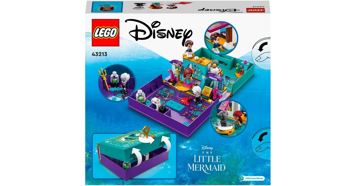 LEGO 43213 Disney Princess Die kleine Meerjungfrau Märchenbuch, Konstruktionsspielzeug