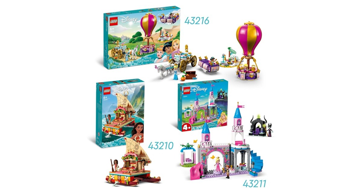 LEGO 43216 Disney Princess Prinzessinnen auf magischer Reise, Konstruktionsspielzeug