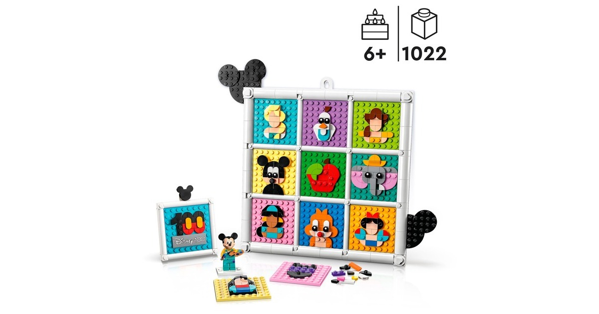 LEGO 43221 Disney 100 Jahre Disney Zeichentrickikonen, Konstruktionsspielzeug