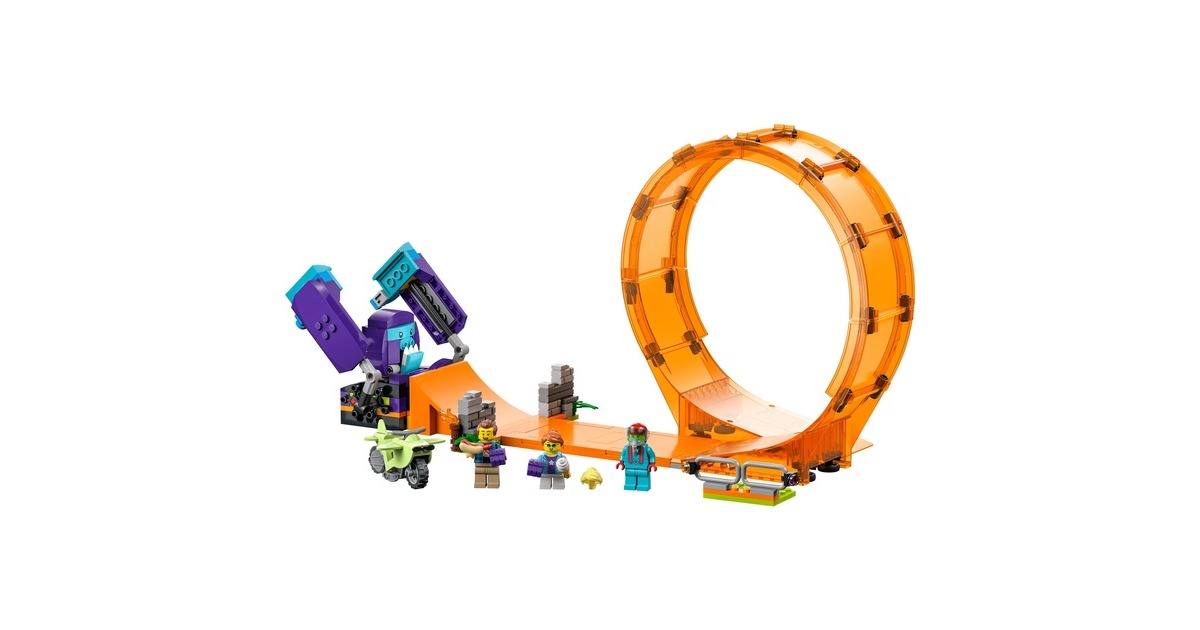LEGO 60338 City Stuntz Schimpansen-Stuntlooping, Konstruktionsspielzeug(Action-Spielzeug mit Rampe, Stunt-Motorrad und 3 Minifiguren)