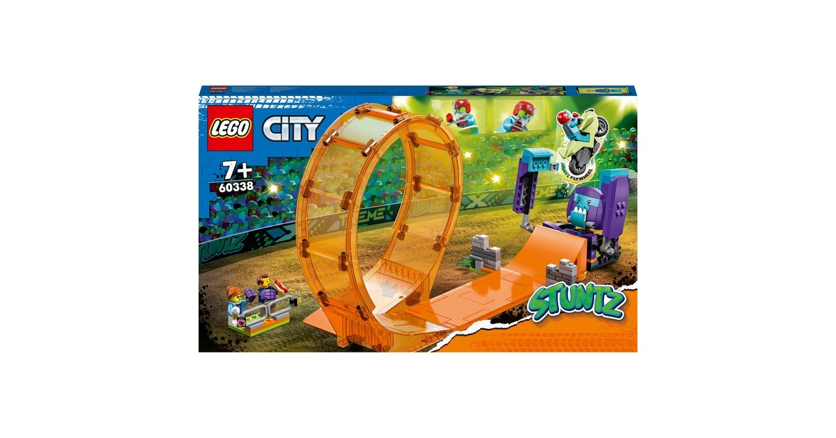 LEGO 60338 City Stuntz Schimpansen-Stuntlooping, Konstruktionsspielzeug(Action-Spielzeug mit Rampe, Stunt-Motorrad und 3 Minifiguren)