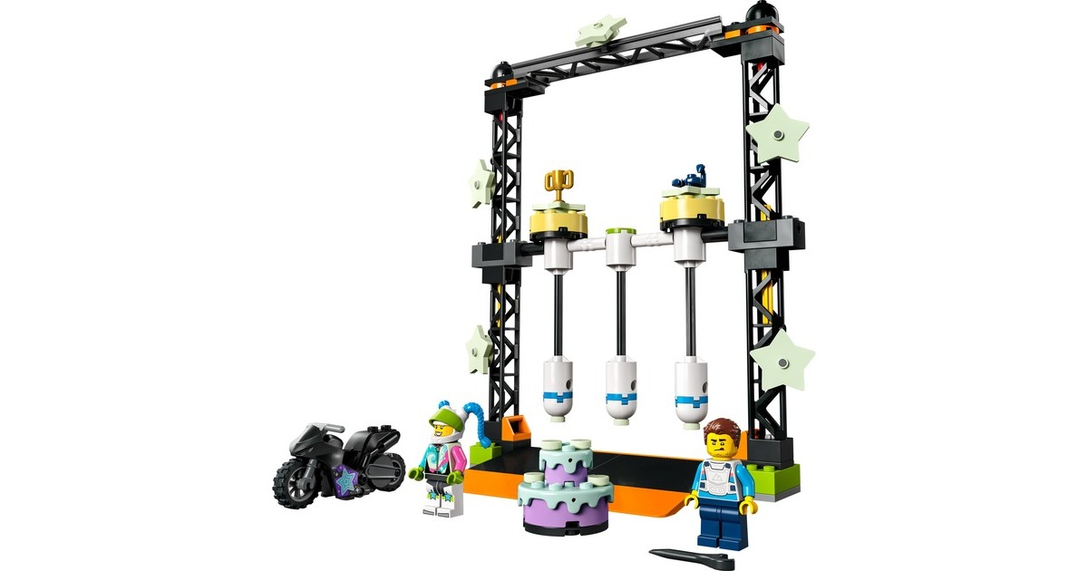 LEGO 60341 City Stuntz Umstoß-Challenge, Konstruktionsspielzeug(Inkl. Motorrad und Stunt Racer Minifigur)