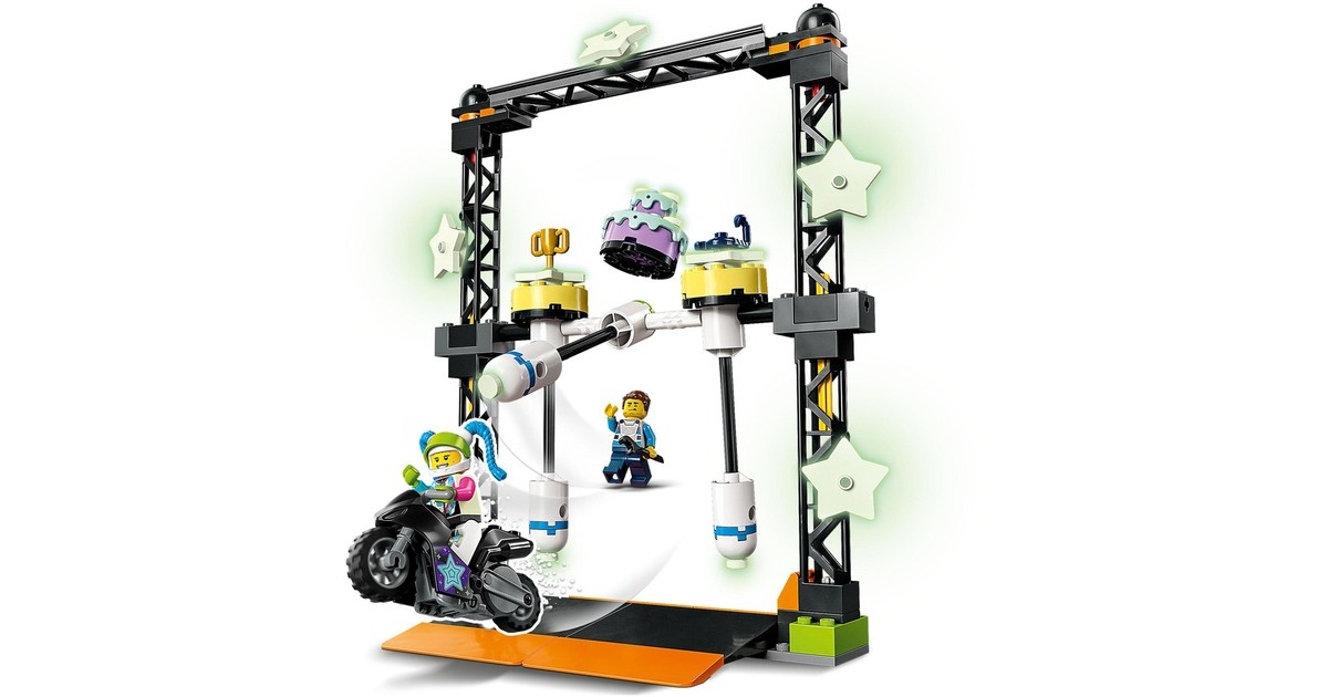 LEGO 60341 City Stuntz Umstoß-Challenge, Konstruktionsspielzeug(Inkl. Motorrad und Stunt Racer Minifigur)