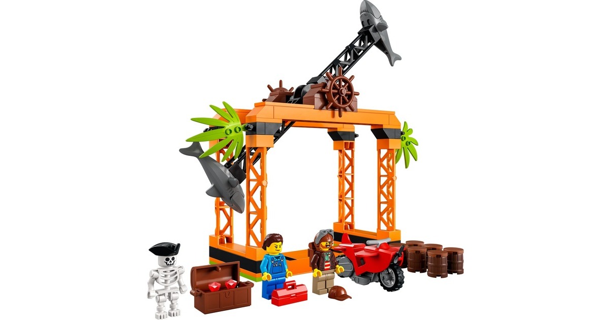 LEGO 60342 City Stuntz Haiangriff-Stuntchallenge, Konstruktionsspielzeug(Inkl. Motorrad und Stunt Racer Minifigur)