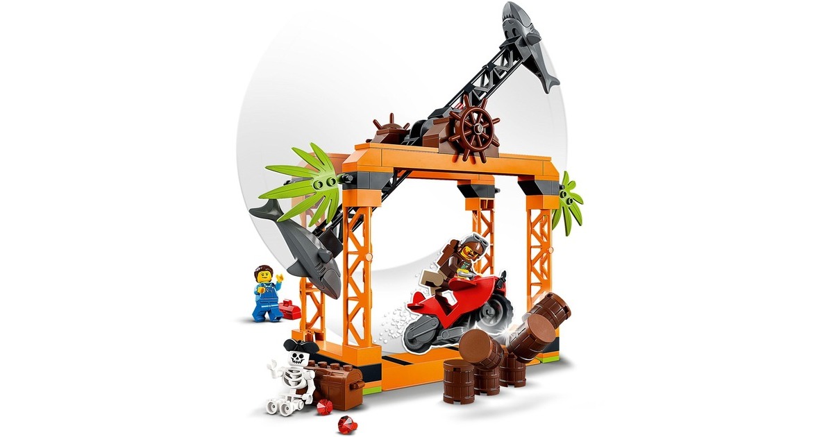 LEGO 60342 City Stuntz Haiangriff-Stuntchallenge, Konstruktionsspielzeug(Inkl. Motorrad und Stunt Racer Minifigur)