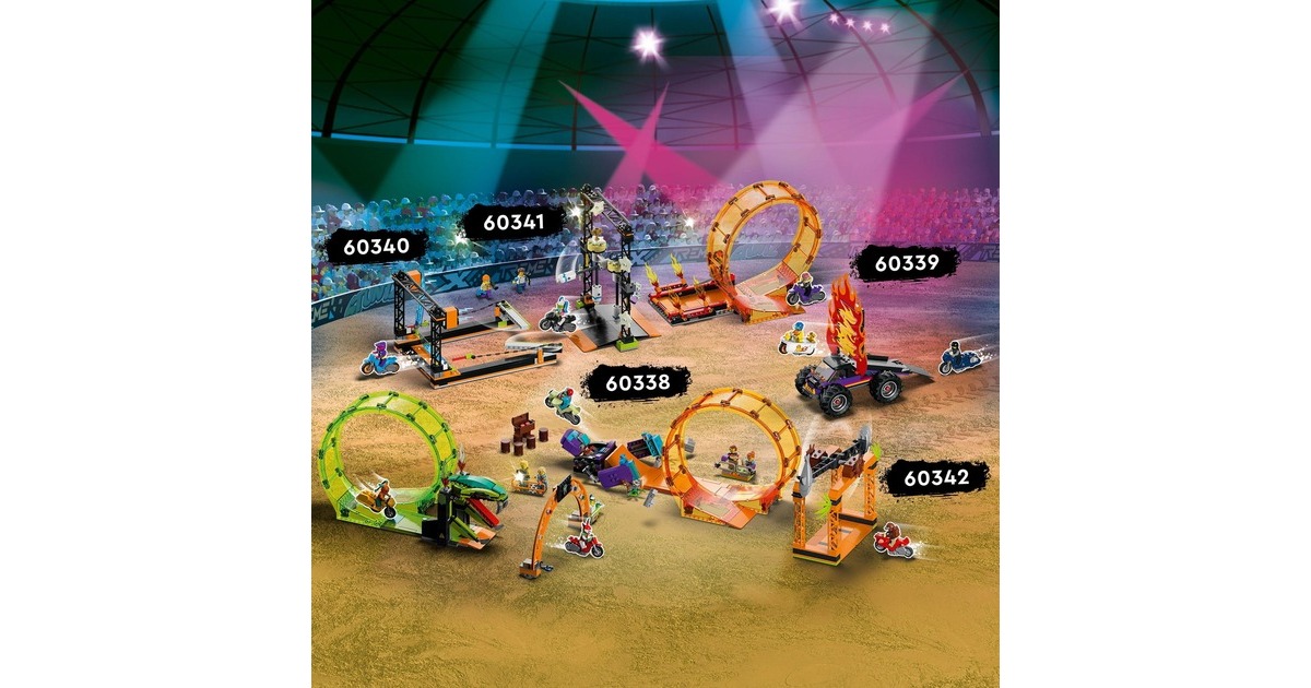 LEGO 60342 City Stuntz Haiangriff-Stuntchallenge, Konstruktionsspielzeug(Inkl. Motorrad und Stunt Racer Minifigur)
