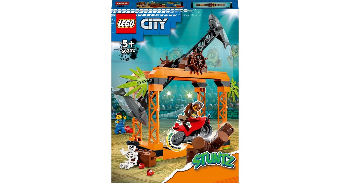 LEGO 60342 City Stuntz Haiangriff-Stuntchallenge, Konstruktionsspielzeug(Inkl. Motorrad und Stunt Racer Minifigur)